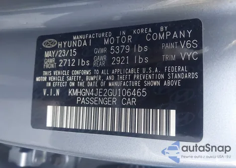 2016 Hyundai Genesis 3.8 из США, поврежденный, VIN KMHGN4JE2GU106465